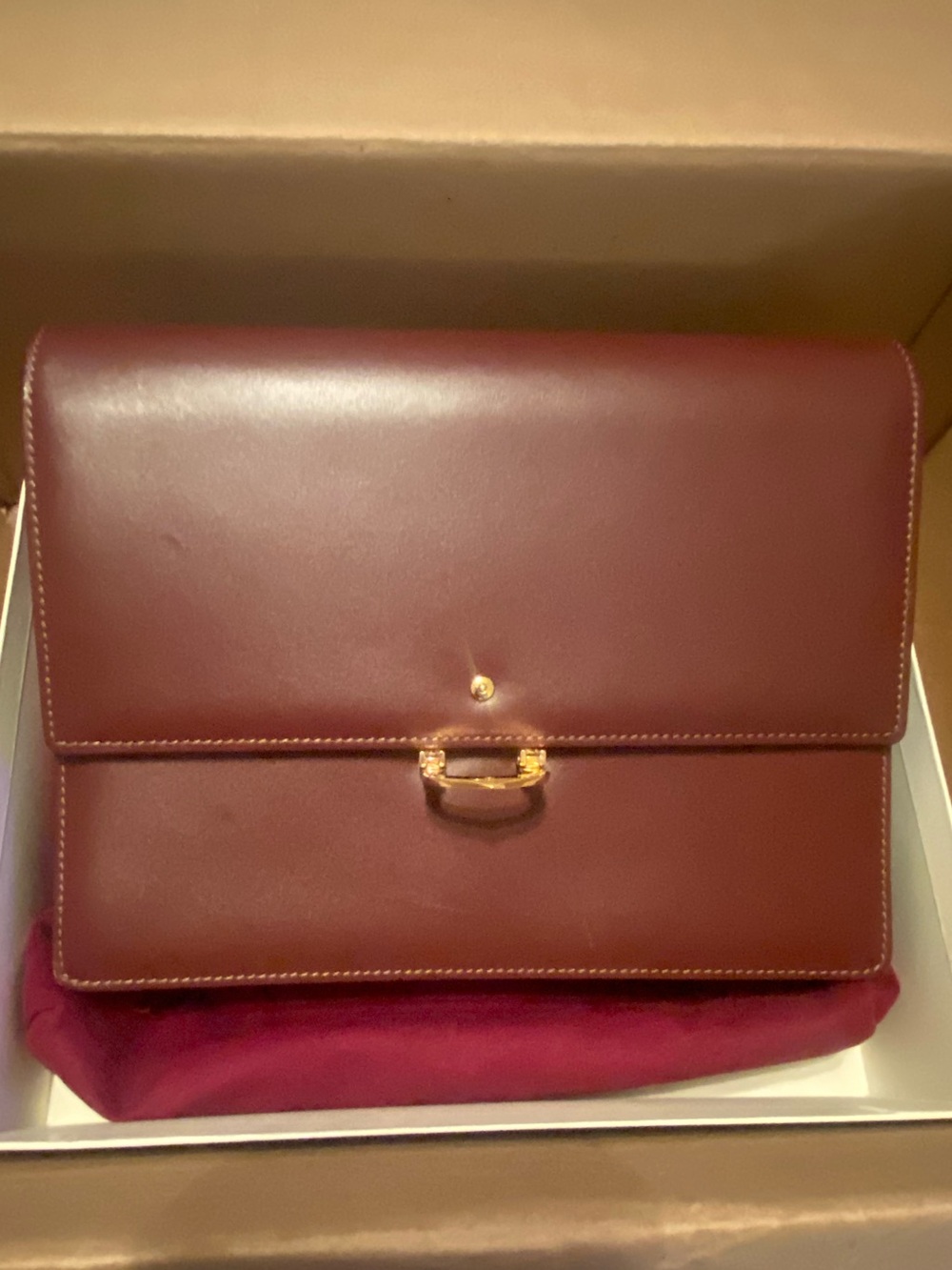 Cartier Must de Bordeaux Calfskin Shoulder Bag